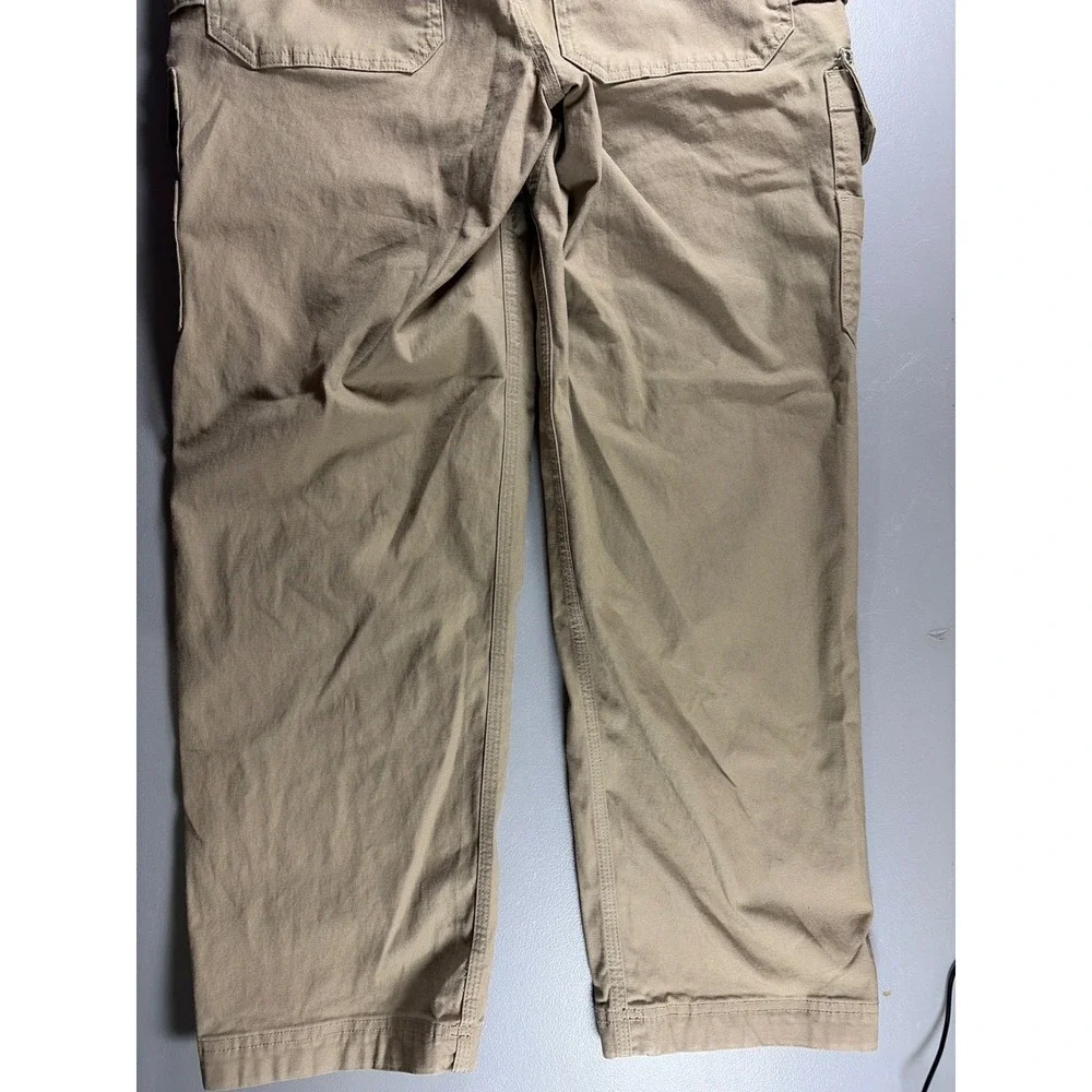 Duluth Trading Co Flex Fire Hose Cargo Pants Mens 34x30 Khaki Tan Work Relaxed